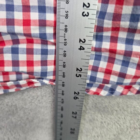 Mens J.Crew Slim Fit Red & Blue Checkered Shirt Long Sleeve Button Down Size S - Picture 6 of 7